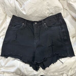Black denim shorts